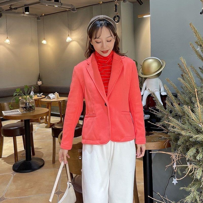 

Knitted plus Fluff Heattech European and American Leisure Special Suit Orange Red SP