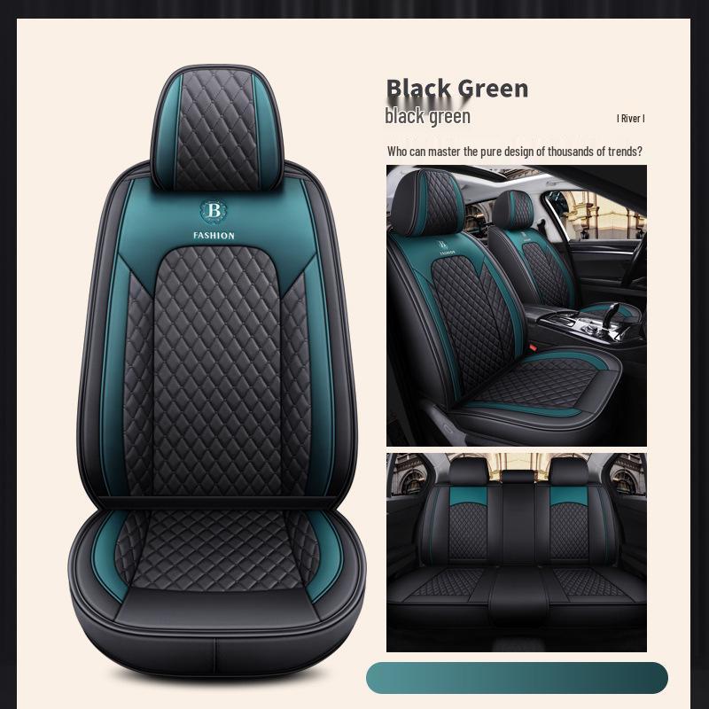 Jetour X70 Plus Cool Edition Bluebird Universal Car Seat Cushion - Full Leather, Diamond Pattern, Four Seasons.