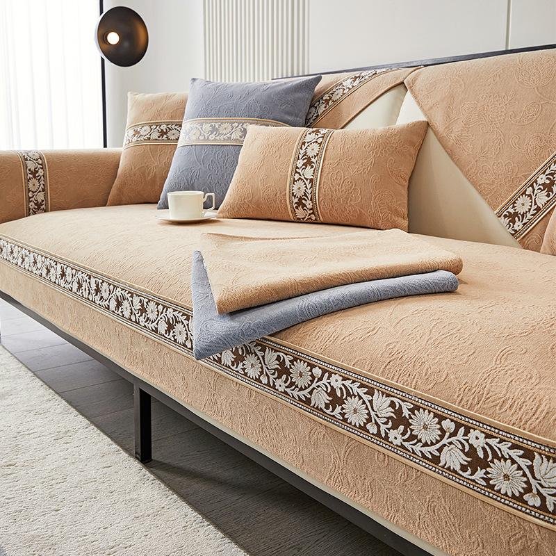 Four Seasons Universal Chenille Sofakissen Licht Luxus Rückenlehne Handtuch Sofabezug Bezug Stoff Kissen Modern