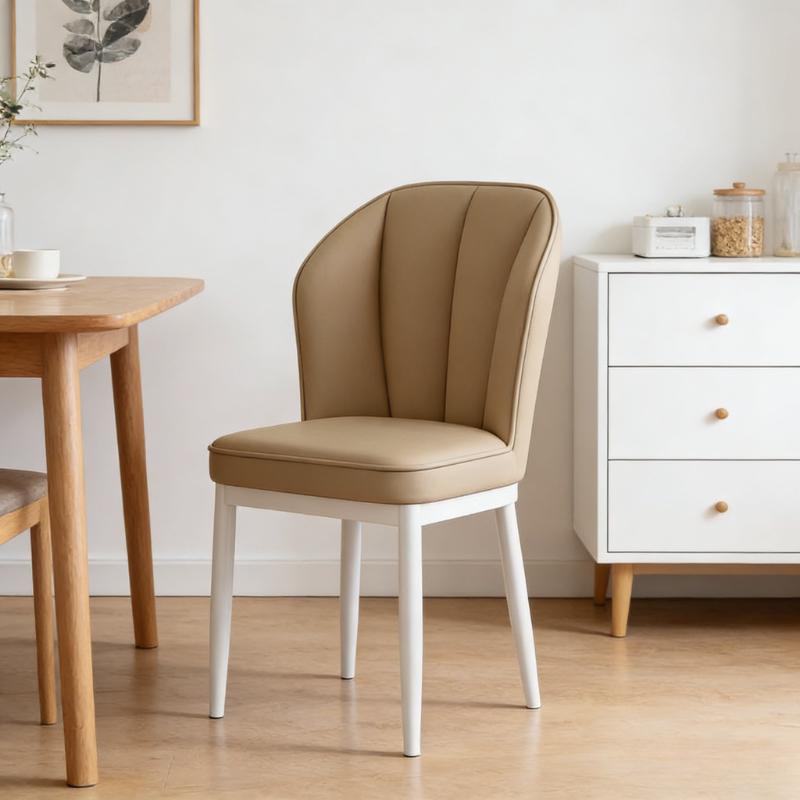 Warm Nordic Dining Chair in Cream – Minimalist Design Creates Serene & Airy Ambiance, Perfect for Living & Dining Room