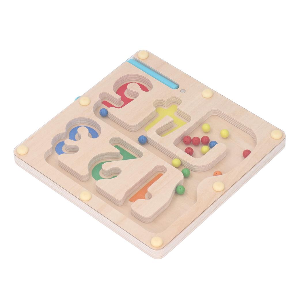 Magnetic Color and Number Maze Wooden Magnet Color Matching Counting Puzzle Board Educational