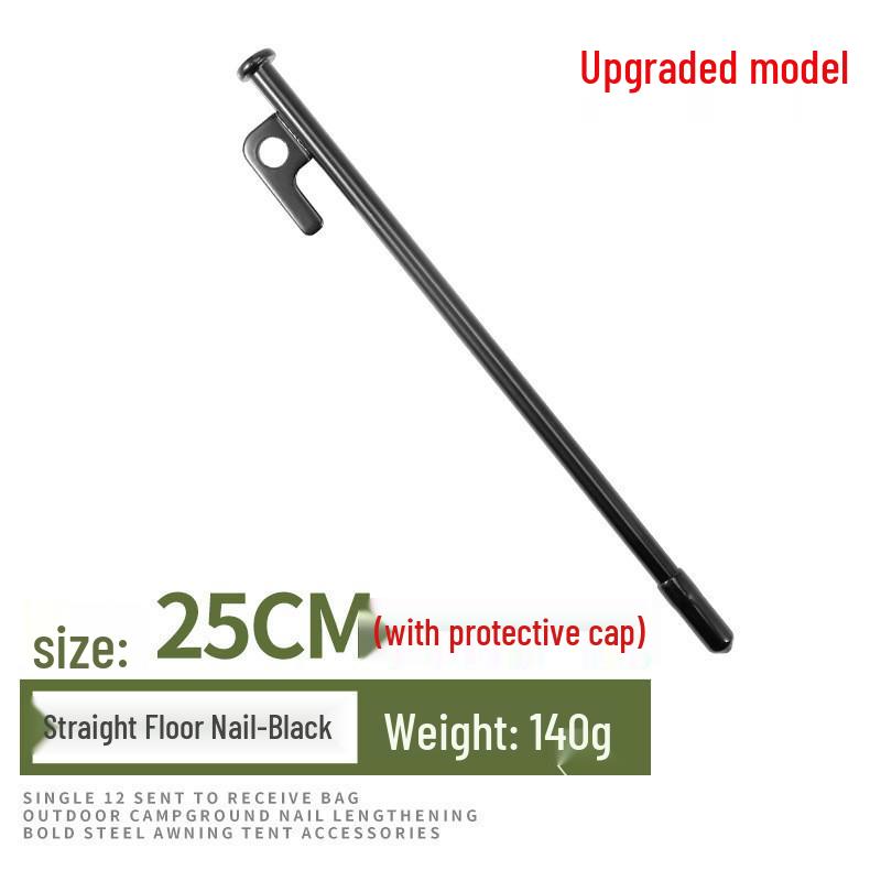 Outdoor Canopy Tent Peg Set with Thickened Ropes: Windproof, Extended Ground Steel Pegs for Camping and Beach.