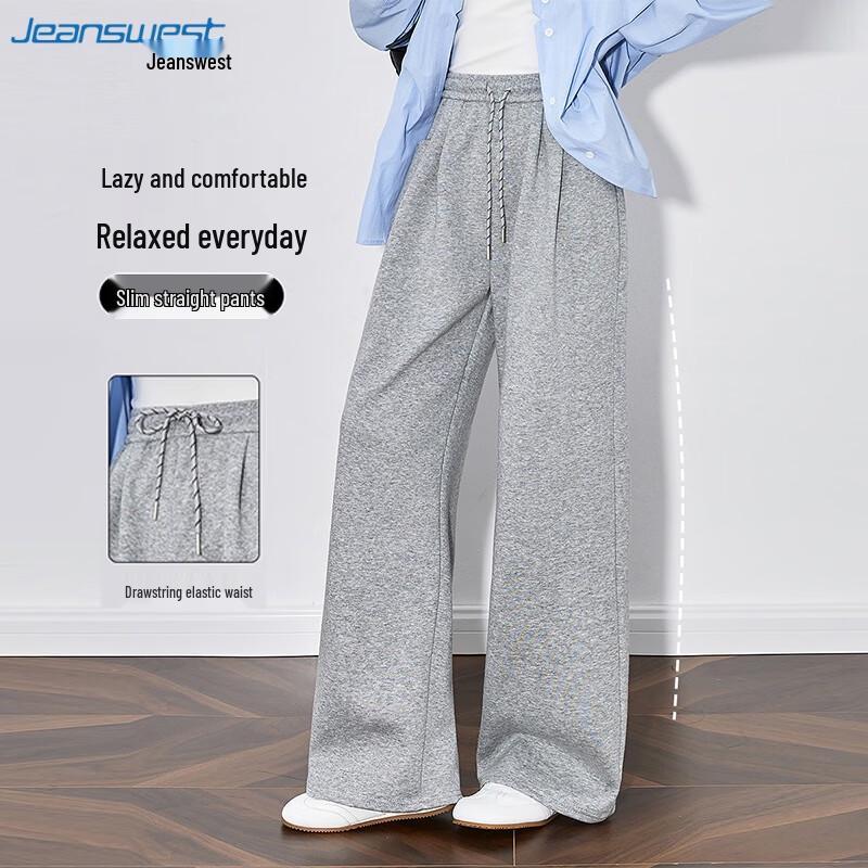 

JEANSWEST Women s Relaxed Wide-Leg Straight-Fit Casual Pants L