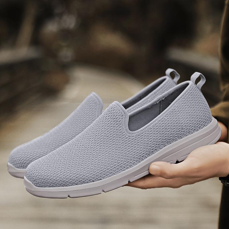 

Большие размеры парусиновых туфель сетчатые повседневные мужские и женские туфли с одной педалью ленивые походные туфли из ткани 36 серый