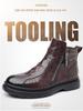 Men's Genuine Leather High-Top Martin Boots with Velvet Lining - Stylish and Warm Motorcycle Work Boots