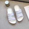 Modische Kissen-Slipper mit weicher Sohle für Damen, Doppelschnalle, dicke Plateausohle, Cloud-Slides-Sandalen, Damen-Sommer-Strand, rutschfeste Flip-Flops