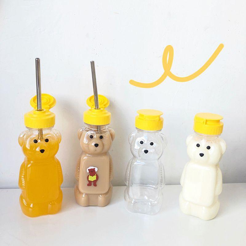 Nydelig tegneserie Bjørn Halmkopp Vannflaske med lokk Lekksikker Hjemreiseparkopp