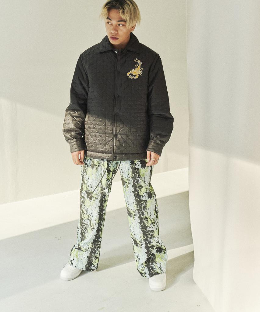 F8KE CHEMICAL CLUB Flower Jacquard Wide Pants Sky Blue