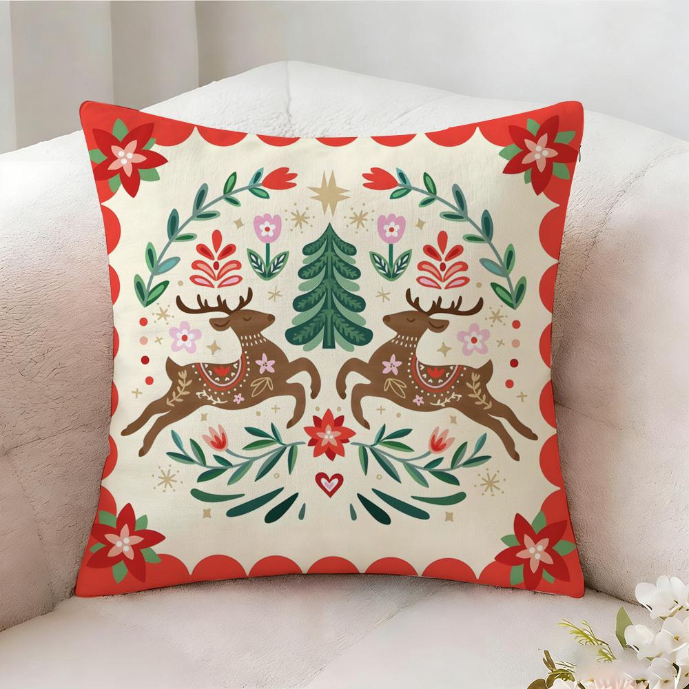 Snowflake Animal Print Pillow Case Pillowcase Doublesided Printed Sofa Cushion Bedroom Headboard Pillow