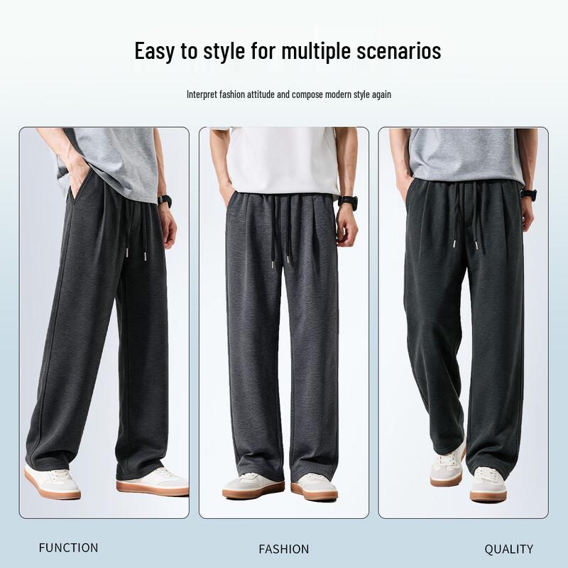 Men's Wool-Blend Thermal Straight-Leg Casual Trousers