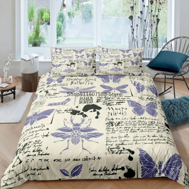 Black Death Moth Bedding Set Gothic Skull Duvet Cover Set Butterfly Bedclothes 2/3pcs Moon Stars Luxury Home Textiles