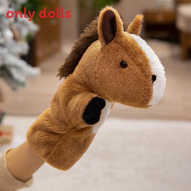 

Traditional Chinese Zodiac Horse Hand Puppet Plush Toy For Kids And Family Fun DarkBrown