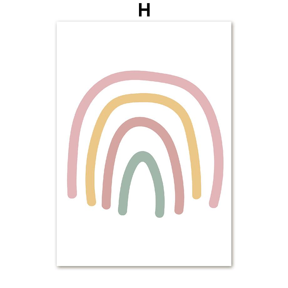 Princess Castle Unicorn Rainbow Sun Star Wall Art Canvas Painting Nordic Posters And Prints Wall Pictures Girl Kids Room Decor