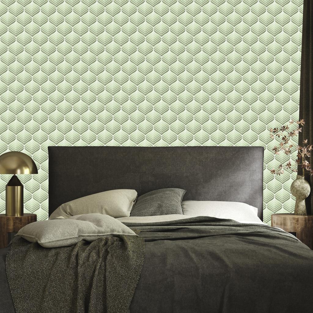 Green retro pattern wallpaper for living room and bedroom 50x1000