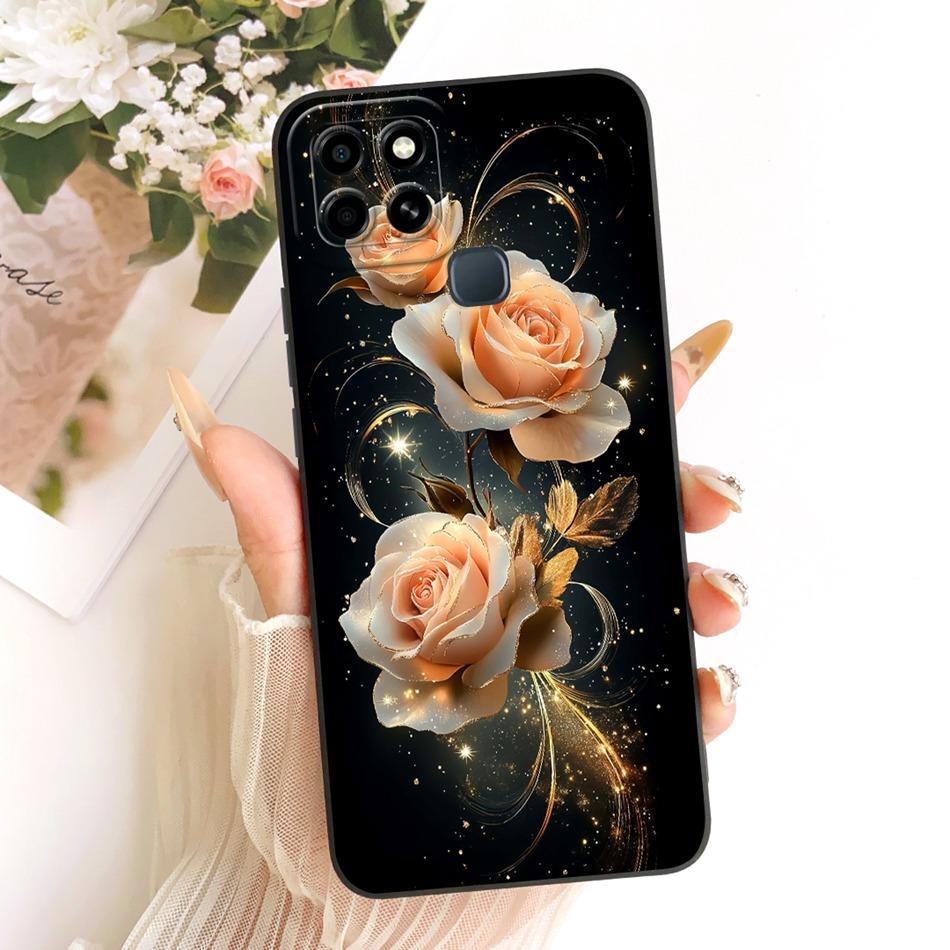 For Infinix Smart 6 X6511 X6511B X6511E Cute Cat Flower Cartoon Phone Case For Infinix Smart6 Shockproof Soft Silicone Bumpers