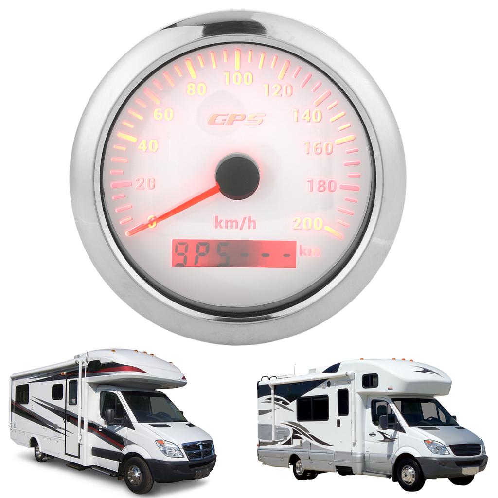 3.3in GPS Speedometer 0‑200KMCelsiusH Speed Gauge with Backlight IP67 Waterproof for Car Marine Boat Yacht