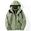 Herren Damen 3-in-1 Abnehmbare Winddichte Wanderjacke mit Fleecefutter Outdoor Abenteuer Winter