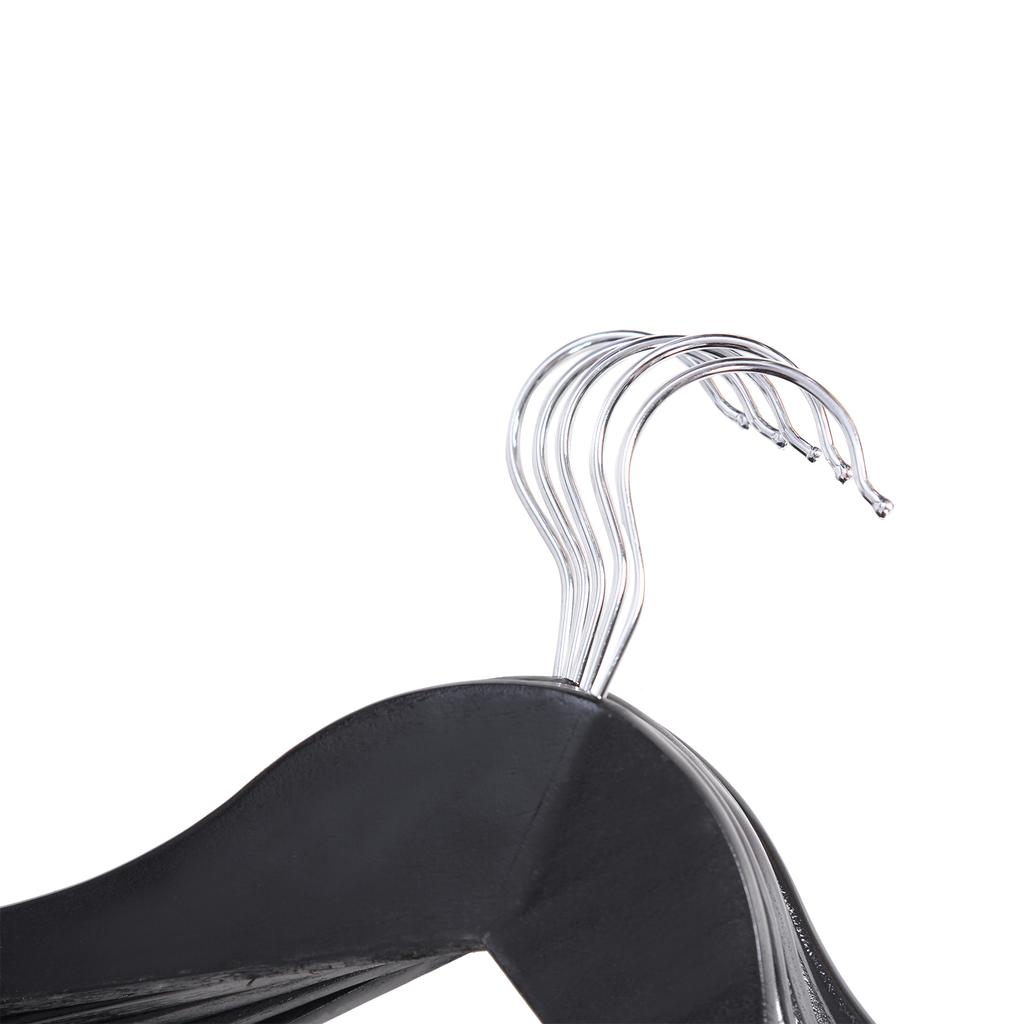 SONGMICS Wooden Hangers, Set of 10, Coat Hangers, Clothes Hangers, with Shoulder Notches, Anti-Slip Trousers Bar, 360 Degrees Swivel Hook, for Suits