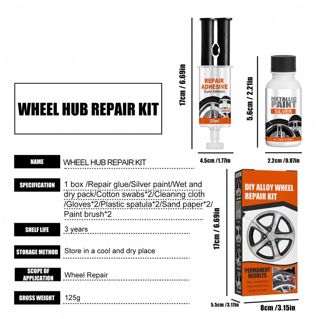 Brand New Kit Portable Rim SAVE MONEY Silver Paint