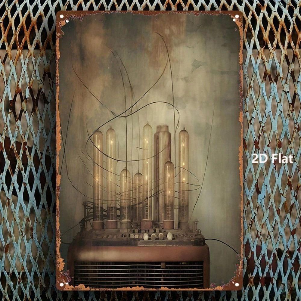 Steampunk Metal Wall Art Vintage Industrial Poster Decor for Cafe