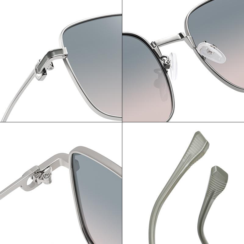 Metal Frame Polarized Sunglasses Female Elegant and Fashionable Commuter Wind Polarized Sunglasses Summer UV Glasses.