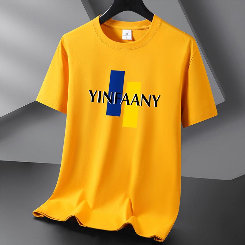 

Мужская футболка из чистого хлопка, 10 цветов, S-6XL 5XL жёлтый