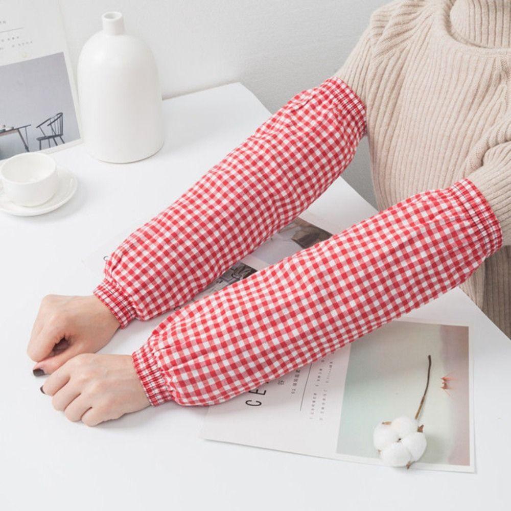 

Dustproof Lattice Arm Sleeves Antifouling Arm Cover Elastic Cooling Sleeves Running красный