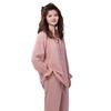 Middle-aged mother Tencel cotton pajamas women's spring and autumn thin national style embroidery long-sleeved loose large-size loungewear can be 