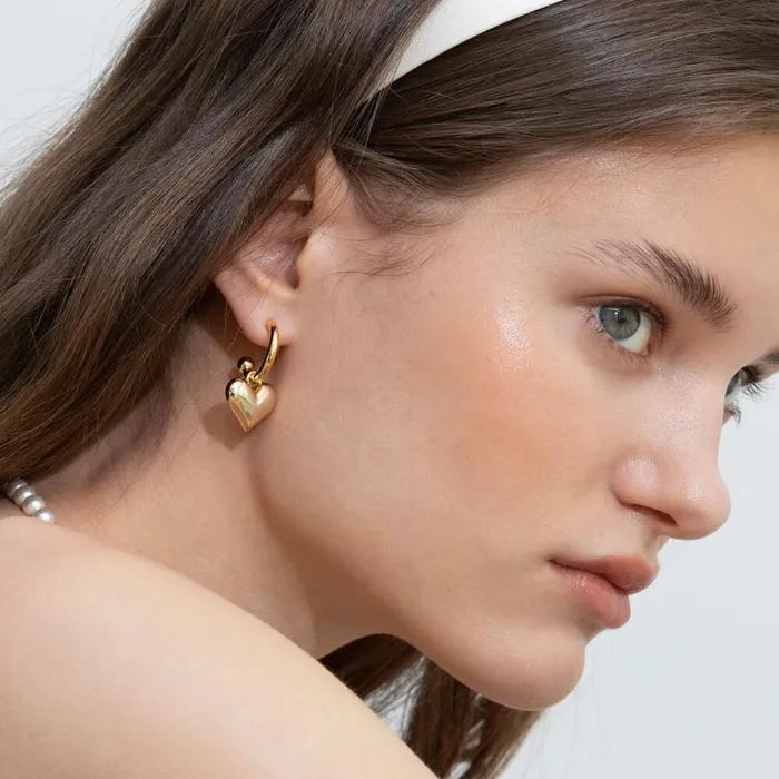 volume heart ring earrings (2colors)