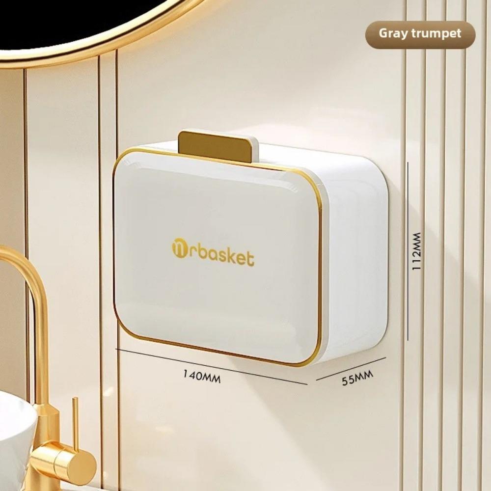 

Одинарная/Двойная настенная мыльница без пробивания отверстий, полка для хранения в ванной комнате, дорожное хранение Grey-S