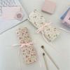 Convenient Makeup Brush Bag Floral Pattern Large Capacity Cosmetic Storage Bag Pink Beauty Tool Makeup Brush Organizer