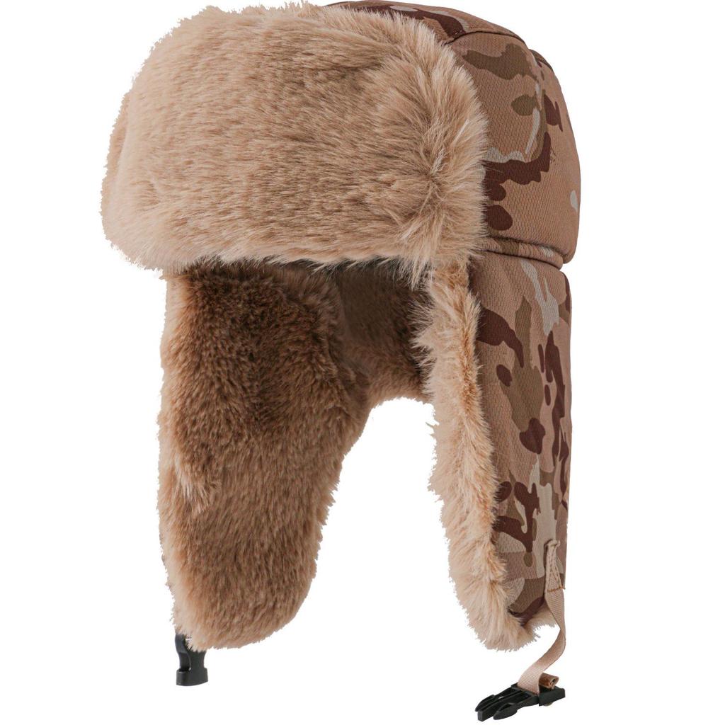 Men's Winter Camouflage Plush Lei Feng Hat with Ear Protection - Windproof Pilot Motorcycle Cap