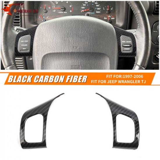 Carbon Fiber Center Steering Wheel Trim for Jeep Wrangler TJ 1997-06 Accessories