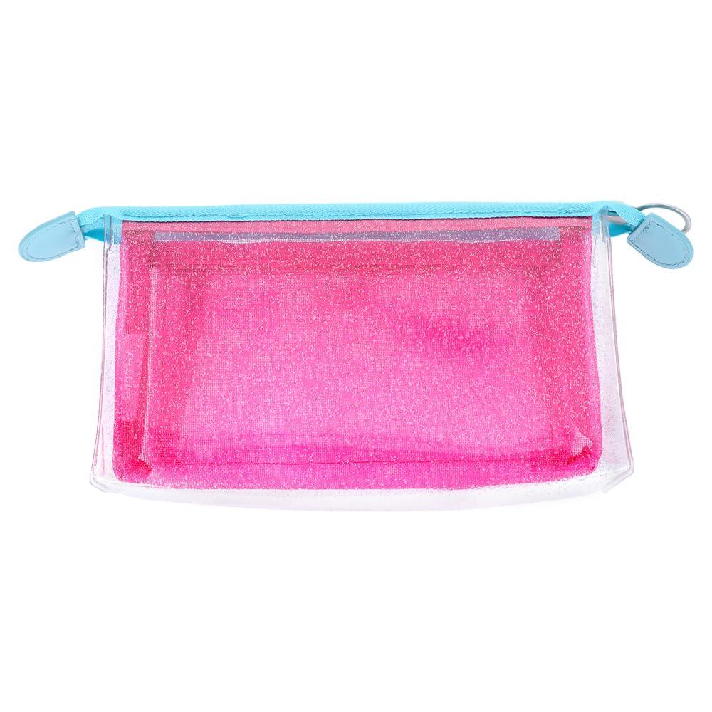 Sunstar Stationery Clear Neon Vivid Pink x Turquoise S2331284 Pouch, Mitte, Glitter, Blue,