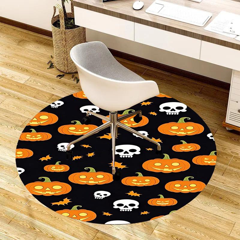 1pc Office Carpet Chair Mats Halloween Pumpkins Skulls Bats Pattern Perfect for Decorating Office Chairs, Living Rooms, Or Bedrooms