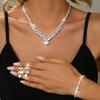 Trendy and Personalized Design, Oval Shaped Super Sparkling Naked Diamond, Elegant and Simple Necklace, Earrings, Bracelet, Ring