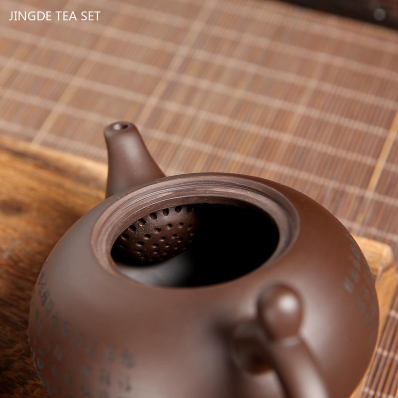 Antique Purple Clay Tea Set A Pot of Four Cups Suit Handmade Teaware Chinese Raw Ore Zisha Tea Set Home Tea Pot and Cup Set