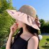 Sunscreen Summer Fisherman's Hat Sunshade Hat Black Glue UV Sun Hat Bow