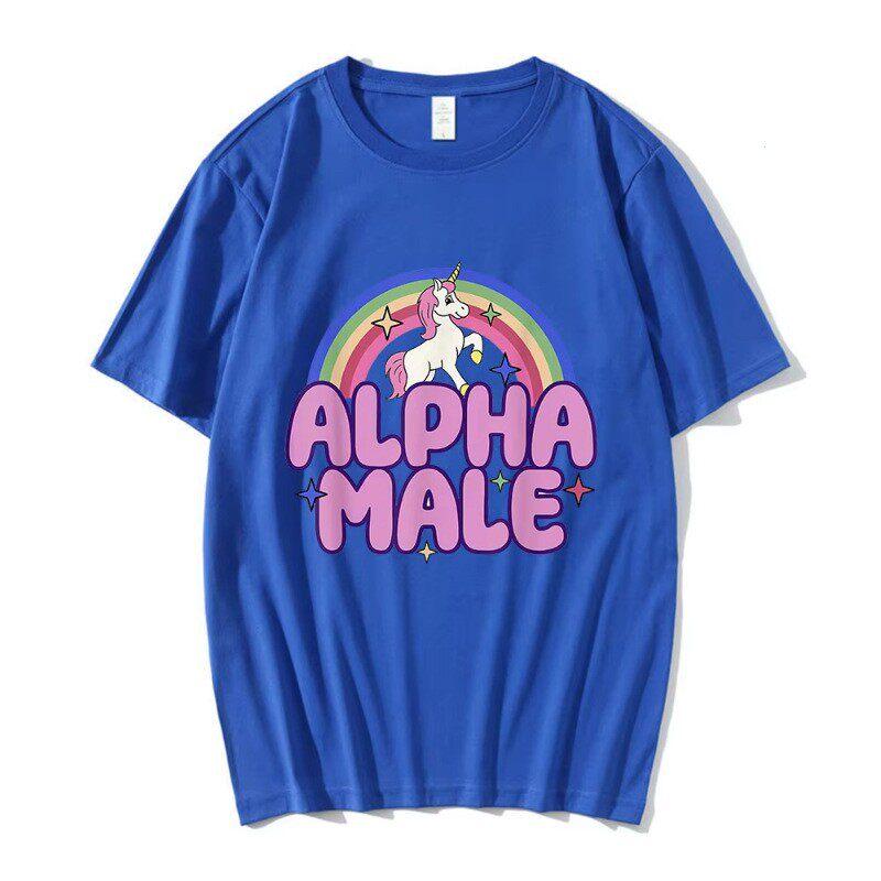Funny Meme Unicorn Rainbow Graphic Print Tshirt Unisex Women Harajuku Pop Fashion Cotton Summer New Tee Loose Casual Oversized Top