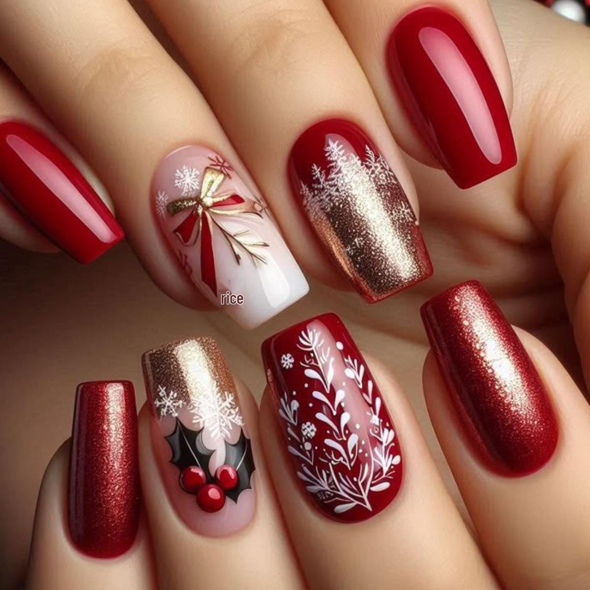 Trendy Wearable Square Bow False Nail Art Stickers