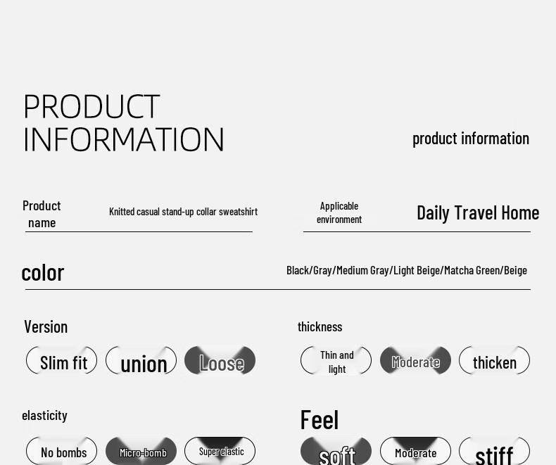 Baleno Men's S&K Series Stand-Collar Heavyweight Knit Sweatshirt