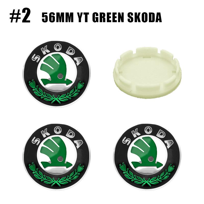 AAABQ1 4Pcs 56mm 60mm Car Wheel Center Hub Caps Badge Rim Cover Emblem For Skoda Octavia 2 3 Fabia Rapid Superb Kodiaq Karoq Kamiq Yeti