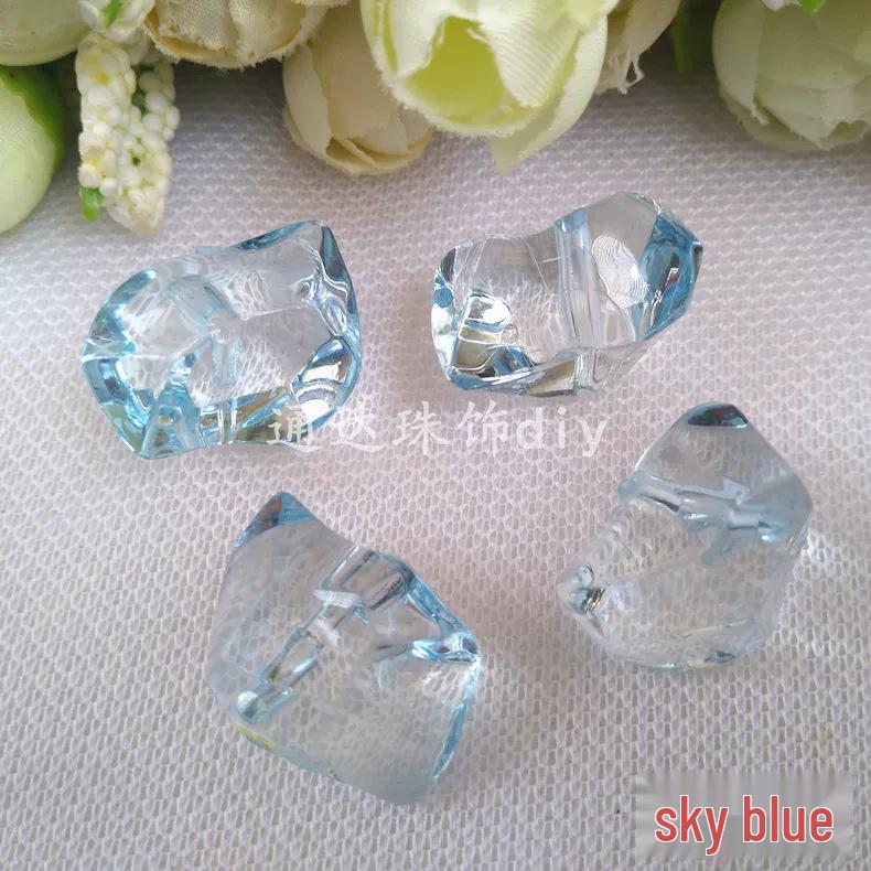 DIY Acrylic Irregular Beaded Earring Kit - Imitation Crystal Ice Cube Beads (19x28mm)