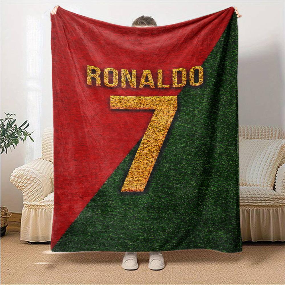 Ronaldo Seven Jersey Flannel Blanket Super Soft Warm Cozy Blanket for Sofa Bed Office Travel All‑Season Home Decor Gift