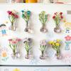 Süßes Rosa Blumen-Gürtel & Mini-Magnet-Vasen-Kühlschrank-Deko-Set