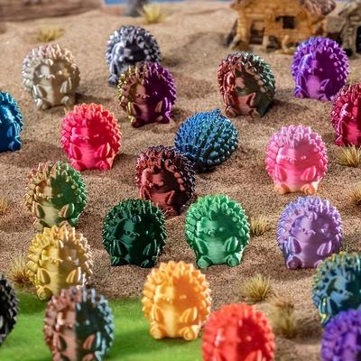 3D Printed Cute Hedgehog Ornaments - Realistic Small Animal Decor