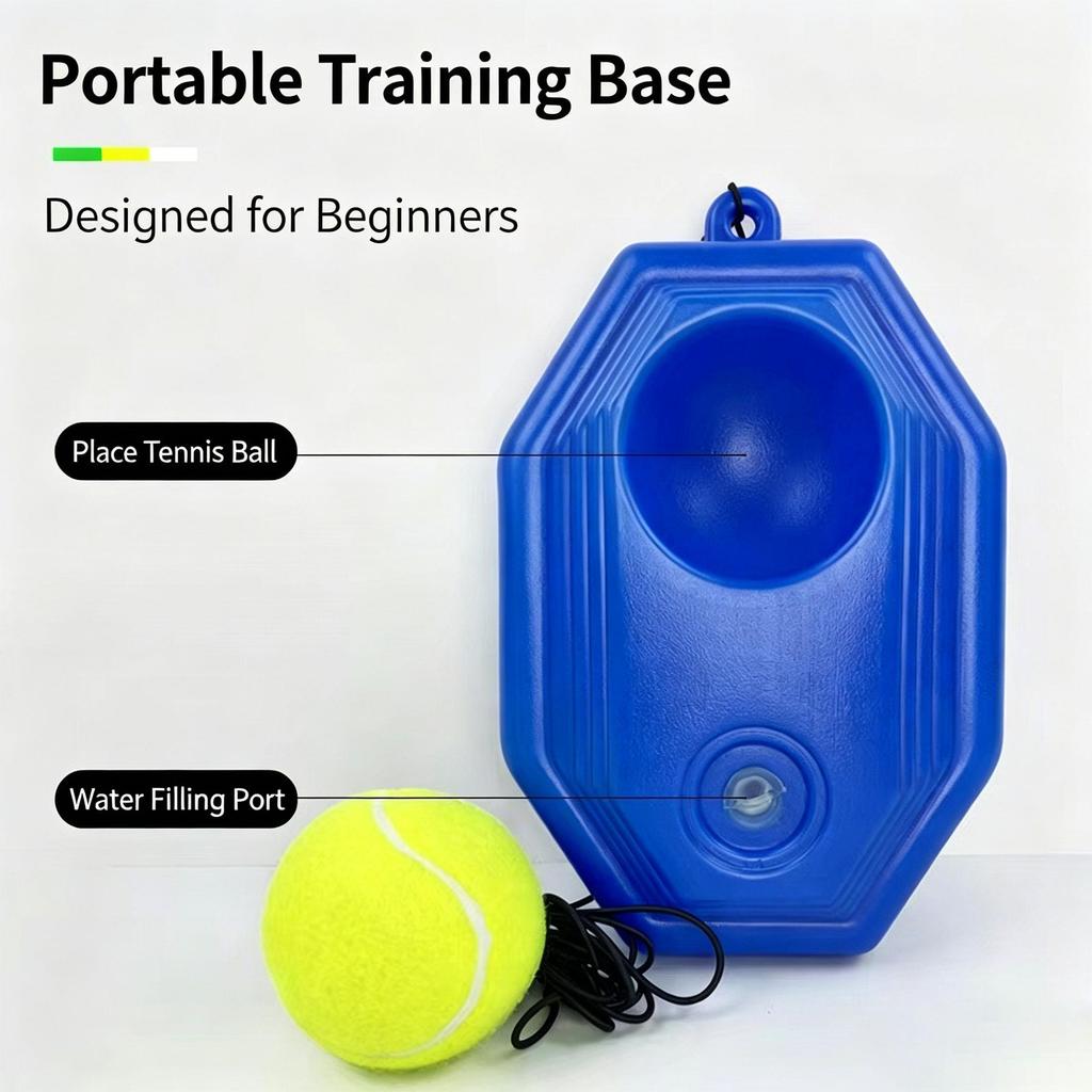 Tennis Trainer Rebound Ball for Beginner Indoor/Outdoor, Training Equipment with Elastic String Weighted Base, Portable Tennis Trainer for Kids Adults