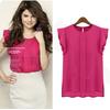 Elegant Womens Sleeveless Chiffon Tops With Timeless Design In Blue Green Red