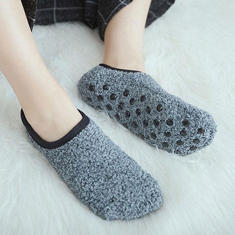 Korallenfleece Bootssocken Bodensocken Dicke Socken Einleger Fleecegefütterte Socken Indoor Yoga Socken