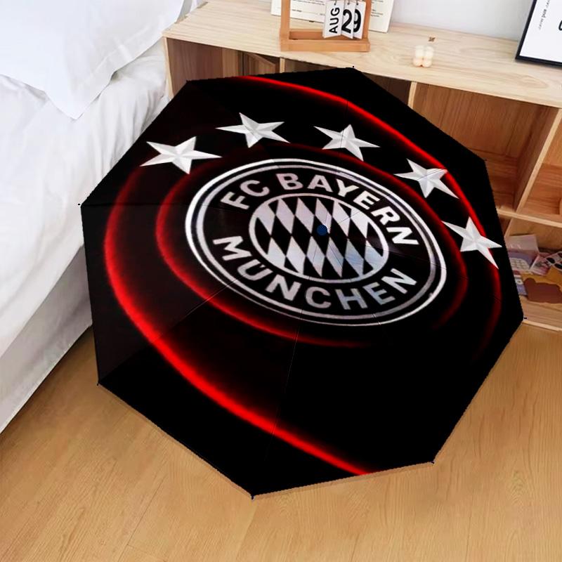 1PC Munich Football Club Printed Umbrella Folding umbrella, automatic umbrella 8-Frame for Travel, camping Fan gifts Christmas Gifts
